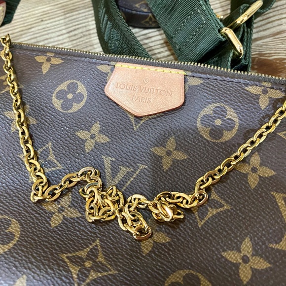 ❌SOLD❌ Authentic Like New Louis Vuitton Multi Pochette Accessories Army Green - Picture 4 of 16